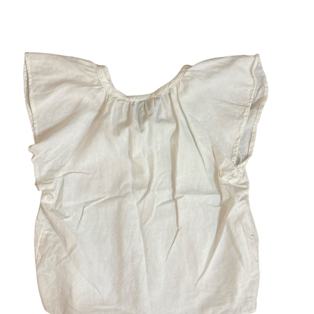 Universal Thread Flutter Cap Sleeve White Blouse-… - image 2